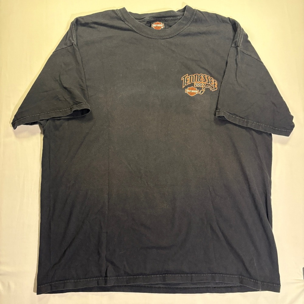 Harley-Davidson Smoky Mountain Tennessee T-Shirt Black 2XL 2007 Vintage Graphic